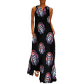 Robe longue maxi de cocktail sans manches pour femme Robo Gorilla, col en V, coupe ample, unie, avec poches